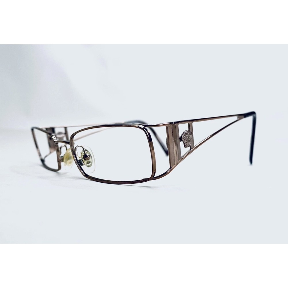 Versace MOD 1111 Gunmetal Medusa Logo Rectangular Eyeglasses Frames Italy 51-17